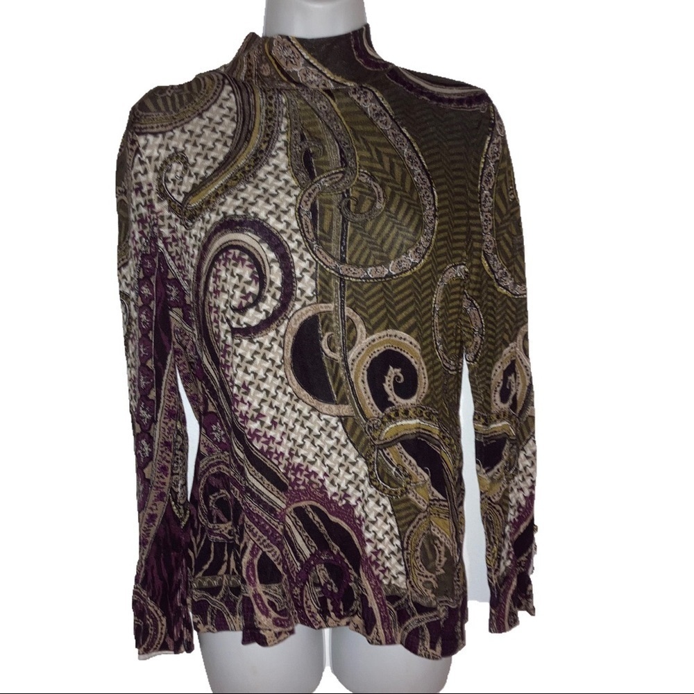 NWOT Chico’s Mock Turtleneck Long Sleeve Lightweight Sweater Top I Petite M MP